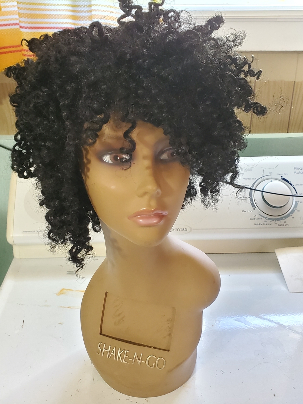 Black Curly Synthetic Wig - Short Afro Curls